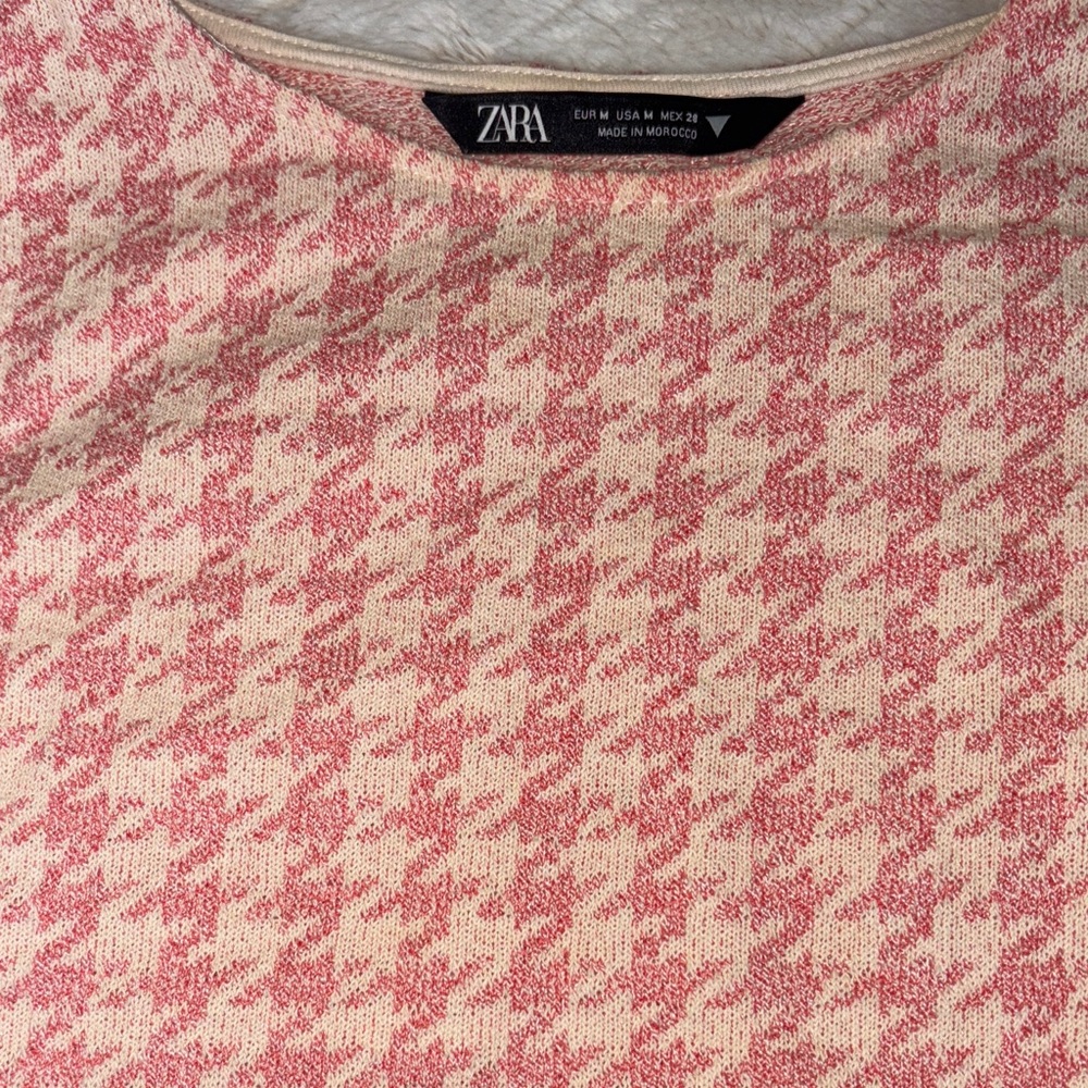 Zara Pink Houndstooth Tank Top - Picture 2 of 4